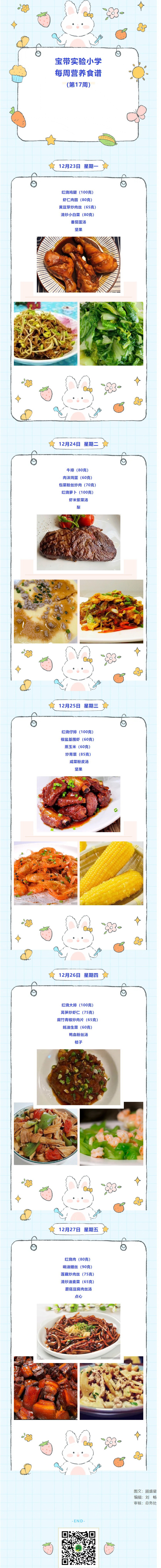 04【凌霄新闻台】宝带实验小学每周营养食谱（第17周）